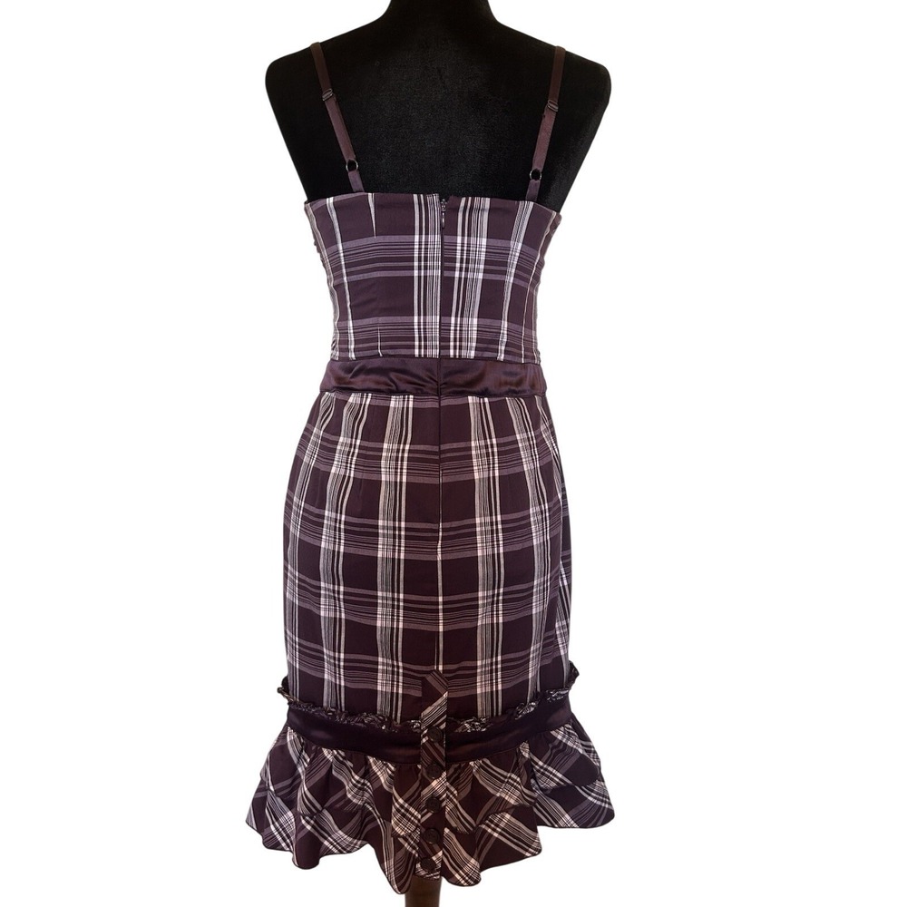 Bebe Purple Plaid Dress Size 8 - Picture 2 of 11